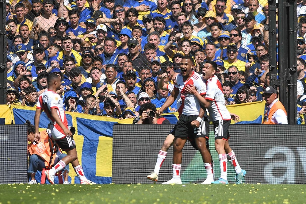 Gol de Salomón Rondón; Superclásico; Boca vs. River. Foto: Télam.