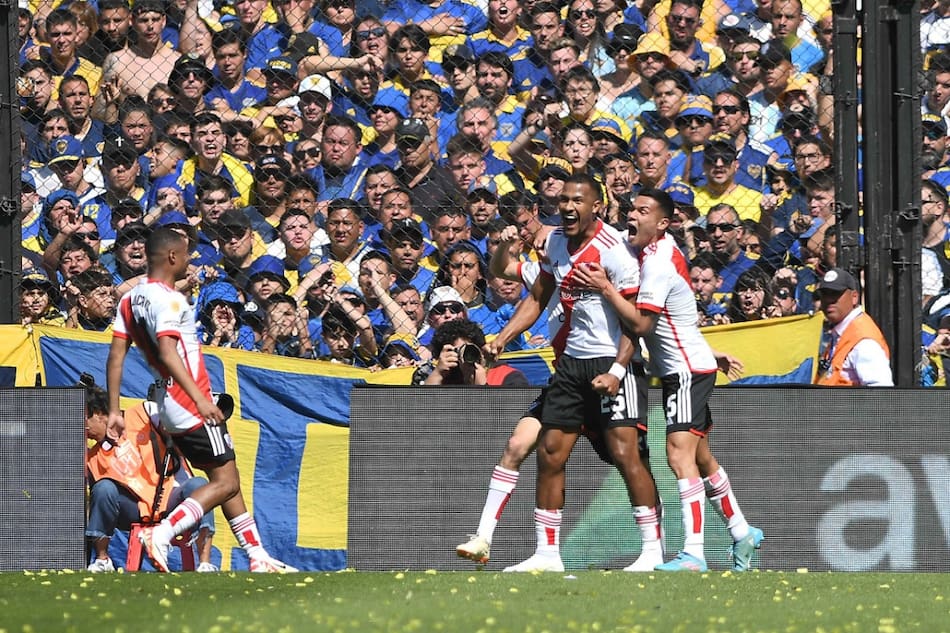 Gol de Salomón Rondón; Superclásico; Boca vs. River. Foto: Télam.