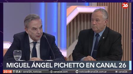 Miguel Ángel Pichetto en Canal 26. Foto: Captura de video.