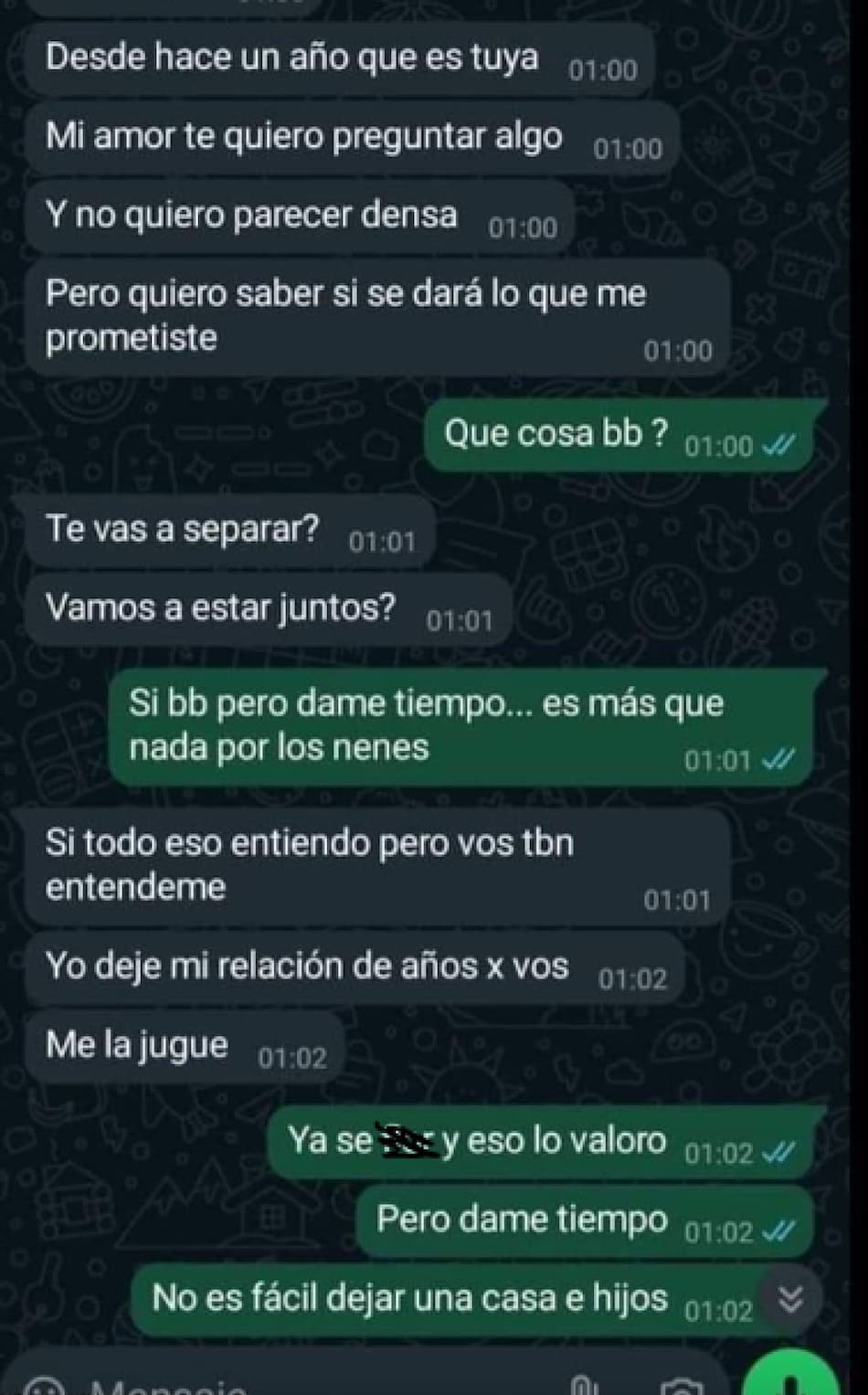 Fitraron chats de un médico y su amante en Tucumán. Fuente: X
