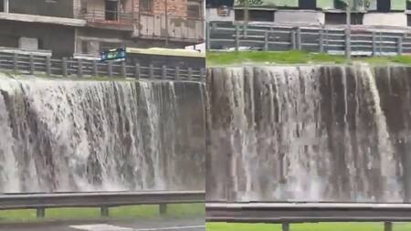 Catarata de agua en la Gral. Paz. Fotos: capturas.