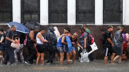 Diluvio e inundación en la Ciudad. Foto: NA.