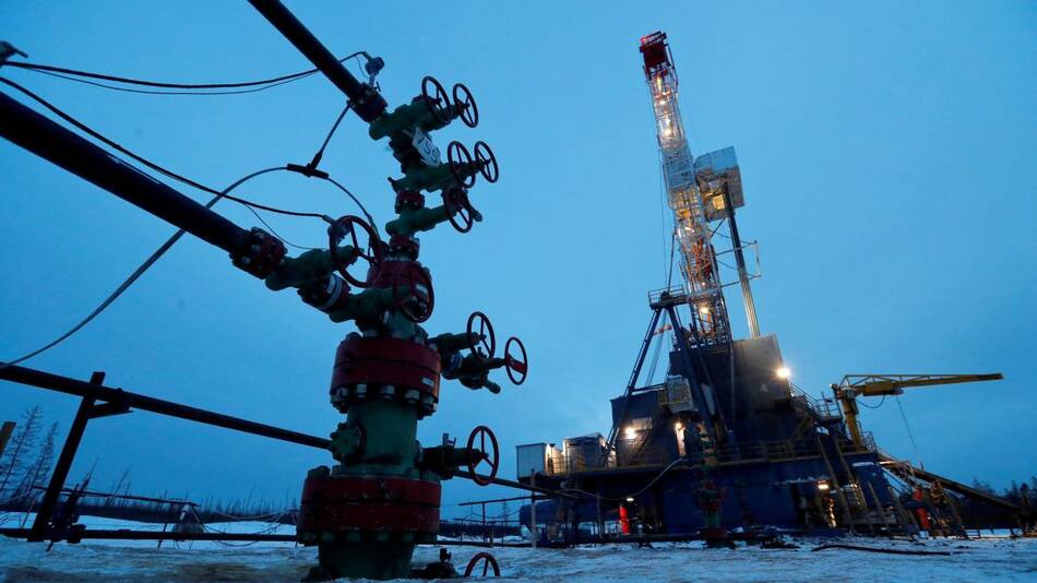 Plataforma de perforación en el yacimiento petrolífero de Yarakta. Foto: Reuters.