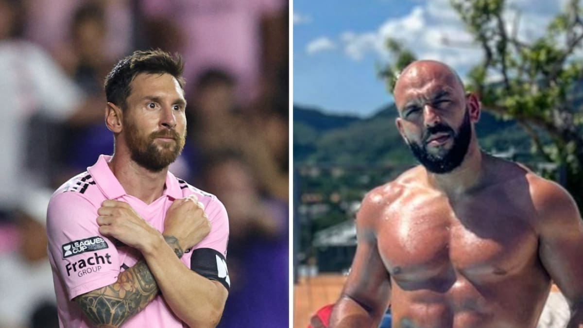 Lionel Messi y Yassine Cheuko, su guardaespalda en Inter Miami. Foto: Reuters - Instagram.