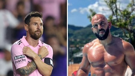 Lionel Messi y Yassine Cheuko, su guardaespalda en Inter Miami. Foto: Reuters - Instagram.