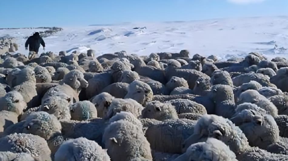Tras la llegada del deshielo, quedaron al descubierto las terribles consecuencias, con miles de animales muertos. Foto: Federación de Instituciones Agropecuarias de Santa Cruz.