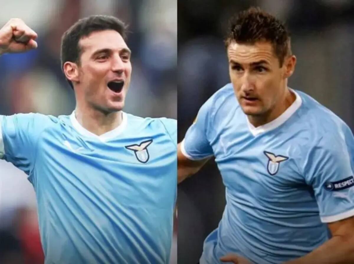 Lionel Scaloni y Miroslav Klose en la Lazio.