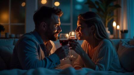 Pareja feliz, novios. Foto: Freepik AI.