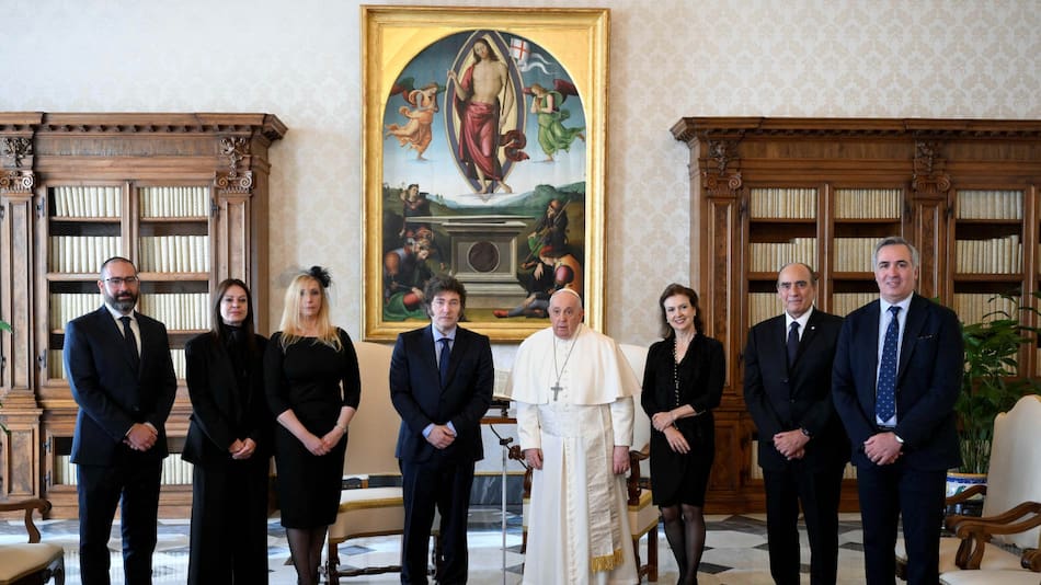 El papa francisco se reunió con Milei en febrero de 2024. Foto: NA