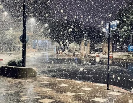 Nieve en Buenos Aires. Foto: NA.