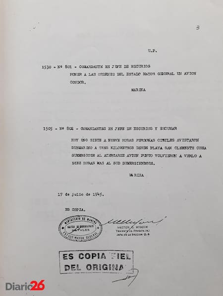 Submarinos nazis en la Argentina - 17 de julio de 1945
