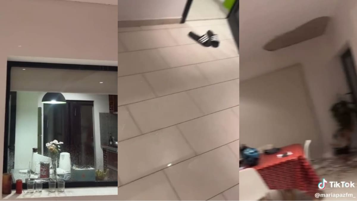 Estaba grabando el temporal de La Plata desde su casa y capturó algo inesperado. Foto: TikTok / @mariapazfm_.