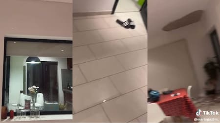 Estaba grabando el temporal de La Plata desde su casa y capturó algo inesperado. Foto: TikTok / @mariapazfm_.