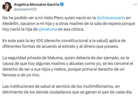 El descargo de la mujer. Foto: X.