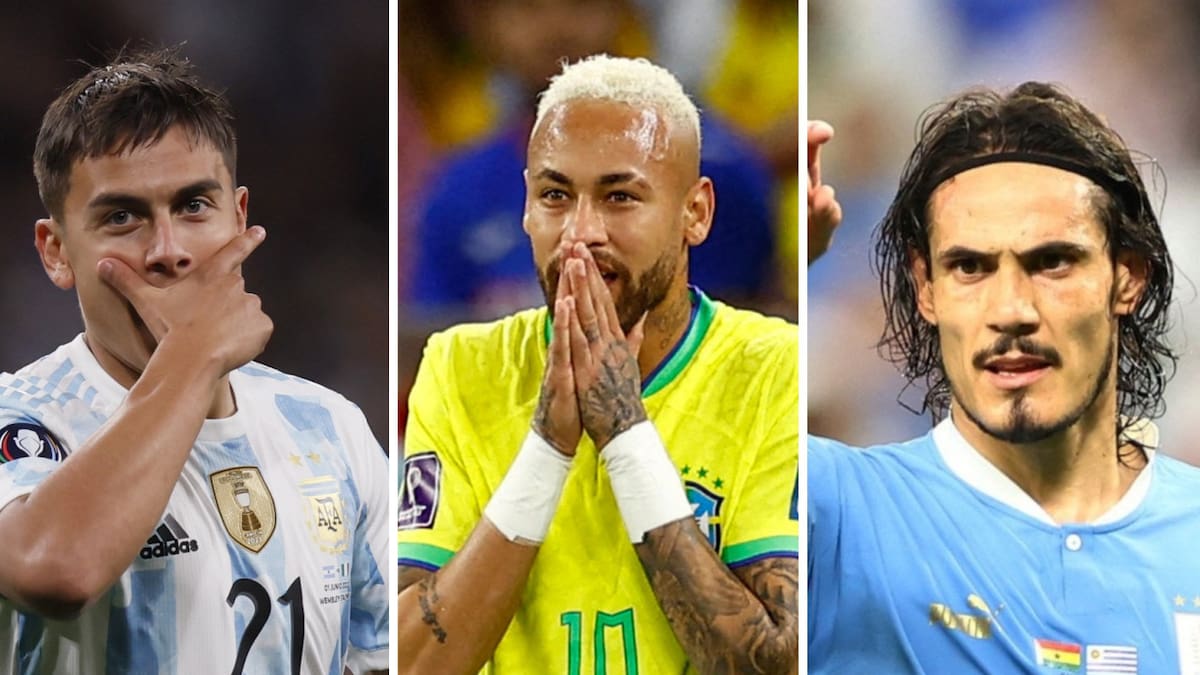 Paulo Dybala, Neymar y Cavani. Fotos: EFE y Reuters