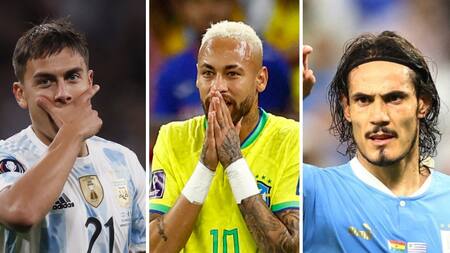 Paulo Dybala, Neymar y Cavani. Fotos: EFE y Reuters