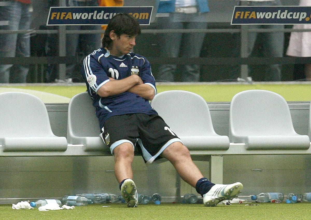 Lionel Messi en los cuartos de final del Mundial 2006.