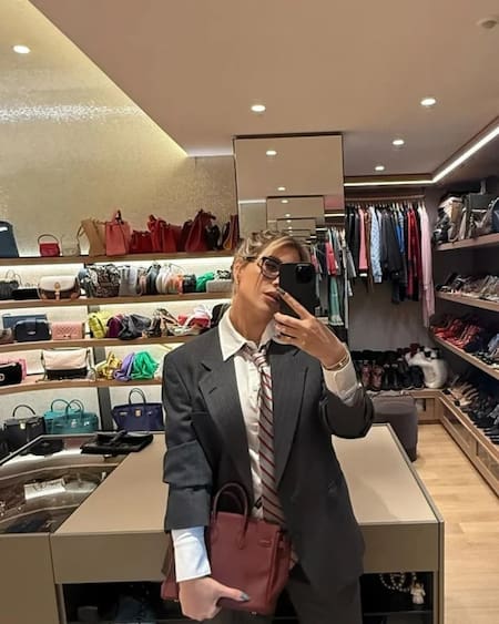 Wanda Nara llegó a la audiencia de divorcio en un Lamborghini rosa y un look muy Amber Heard