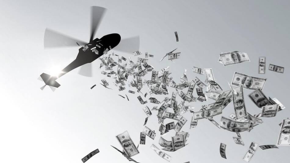 Tirar dinero desde un helicóptero, medida ante el coronavirus