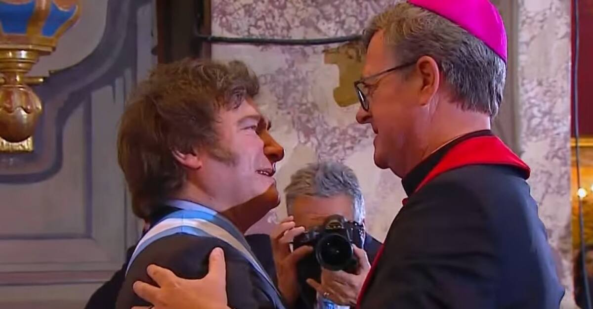 Javier Milei en la Catedral de Buenos Aires. Foto: captura de video