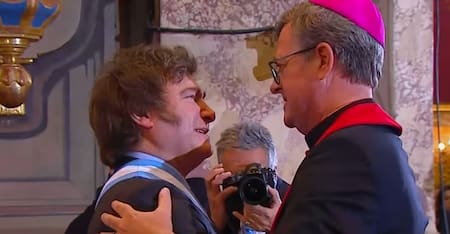 Javier Milei en la Catedral de Buenos Aires. Foto: captura de video