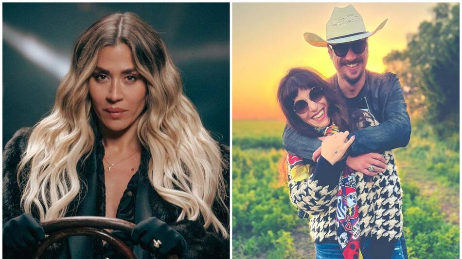 Jimena Barón y Daniel Osvaldo con Gianinna Maradona. Fotos: Instagram.
