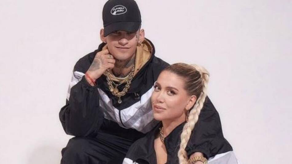 L-Gante con Wanda Nara. Foto: NA.