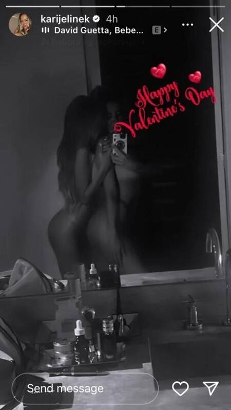 Mensaje de Karina Jelinek a Florencia Parise por el Día de los Enamorados. Foto: @karijelinek.