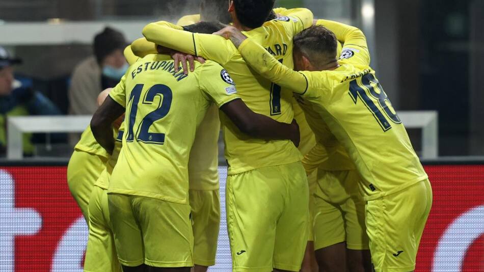 Festejo del Villarreal ante el Atalanta por la Champions League, REUTERS