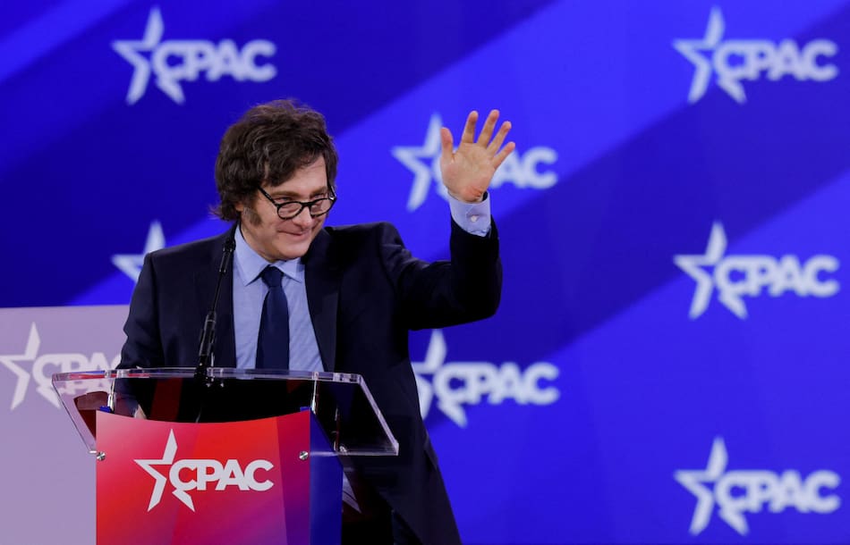Javier Milei en la CPAC de Estados Unidos. Foto: Reuters.