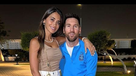 Antonela Roccuzzo y Lionel Messi_NA