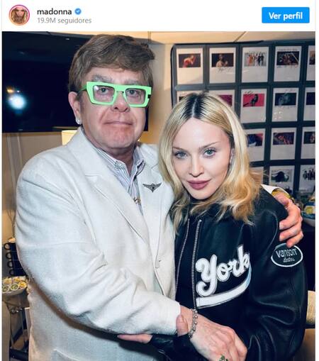 Madonna y Elton John juntos. Foto: Instagram/madonna.