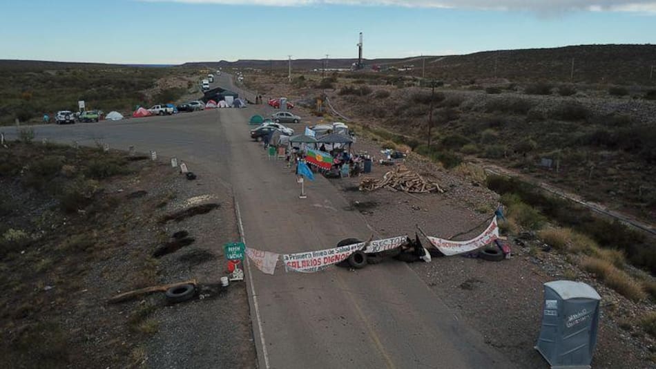 Corte en Vaca Muerta de trabajadores de la Salud de Neuquén