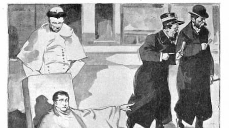 Robo de los dientes de Manuel Belgrano, caricatura de Caras y Caretas