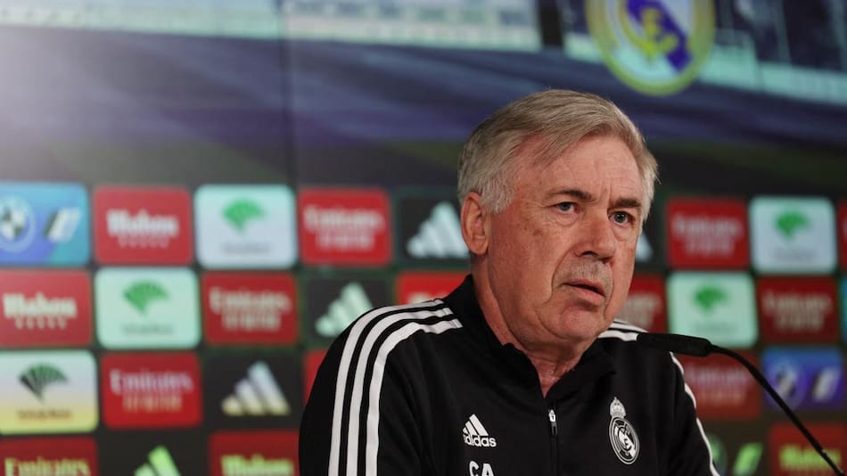 Conferencia de prensa de Carlo Ancelotti. Foto: REUTERS.