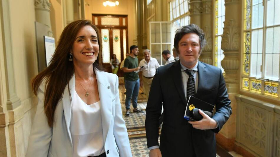Javier Milei confirmó a Victoria Villarruel como su candidata a vicepresidenta. Foto: NA.