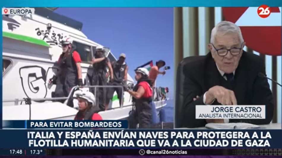 Jorge Castro sobre el apoyo de Italia y España a la flota humanitaria para Gaza.