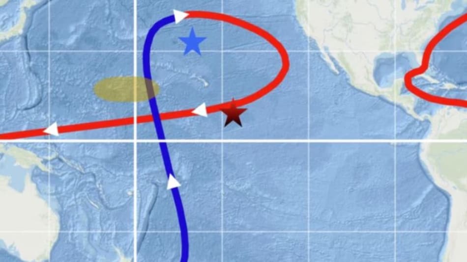 Zonas del fondo marino donde se detectó berilio-10. Foto: Esri/GEBCO/Garmin/ NaturalVue