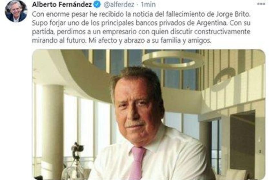 Alberto Fernández despidió a Jorge Brito