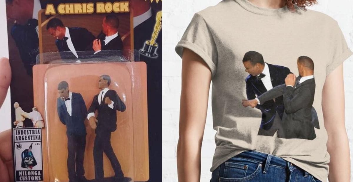 Camisetas, tatuajes y hasta un videojuego: el negocio detrás de la cachetada de Will Smith a Chris Rock