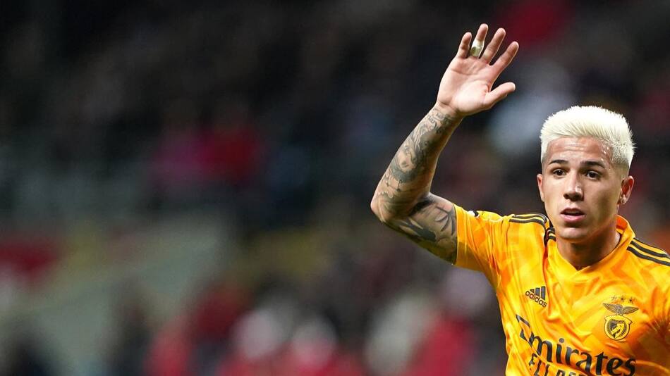 Enzo Fernández en el Benfica. Foto: REUTERS.