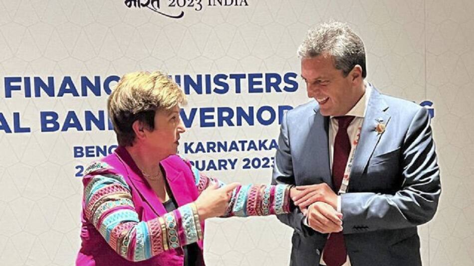 Kristalina Georgieva y Sergio Massa. Foto: NA.