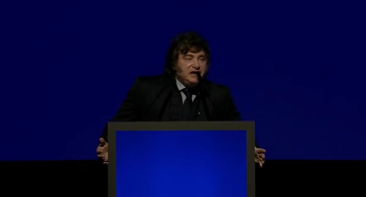 Javier Milei en la Bolsa de Comercio de Rosario