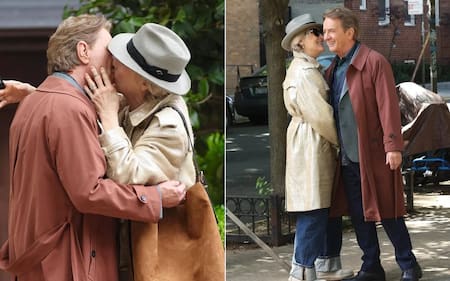 Meryl Streep y Martin Short, a los besos en el set de "Only Murderers In The Building". Foto: NA/redes