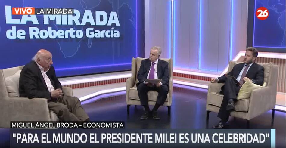Entrevista a Miguel Ángel Broda en Canal 26. Foto: Captura.