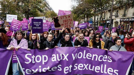 Protestas en Francia contra la violencia de género. Foto: Reuters
