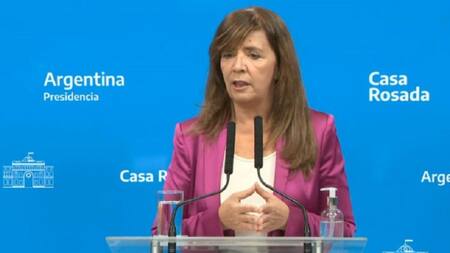 Conferencia de prensa de Gabriela Cerruti, foto NA