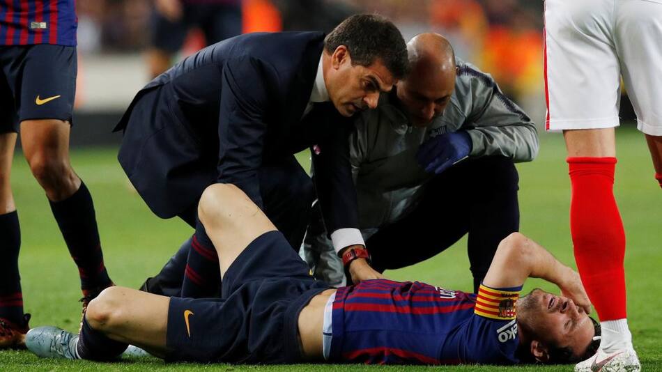 Lesión de Messi en el brazo (Reuters)