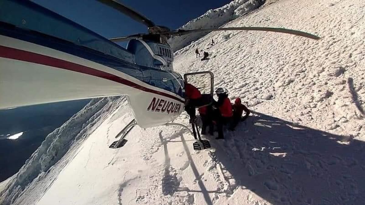 Accidente en el volcán Lanín