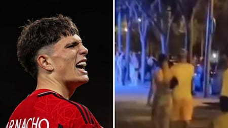 Garnacho y Valentina Centoira en las calles de España. Foto: Instagram - captura de video.